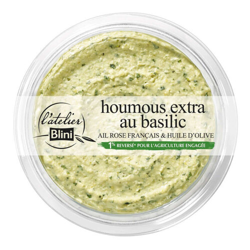 L'Atelier Blini Houmous Extra Au Basilic 175G