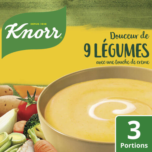 Knorr Soupe Douceur de 9 Légumes Touche de Crème 3 Portions 84g