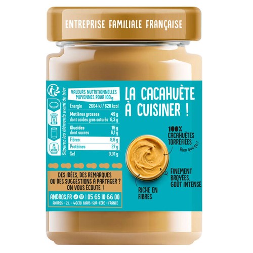 Andros Be Nuts PAT 100% Cacahuète 320g