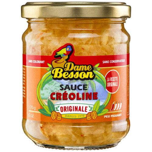 Dame Besson Sauce Créoline de Guadeloupe pour grillades, viandes, poissons 210ml