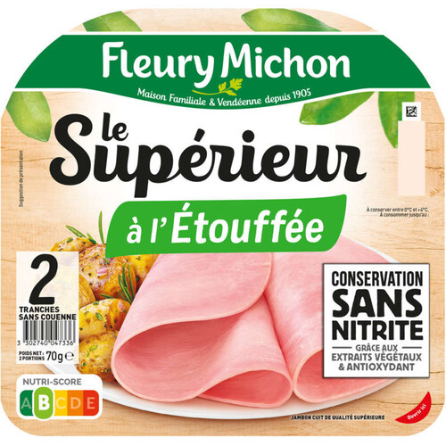 Fleury Michon Jambon Supérieur Sans Nitrite x2