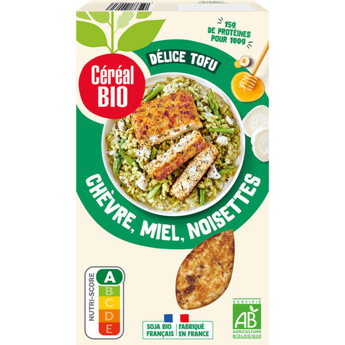 Délice Tofu céréal bio chèvre miel & noisettes 180g