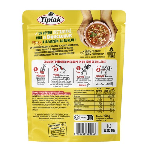 Tipiak Soupe italienne minestrone 100g