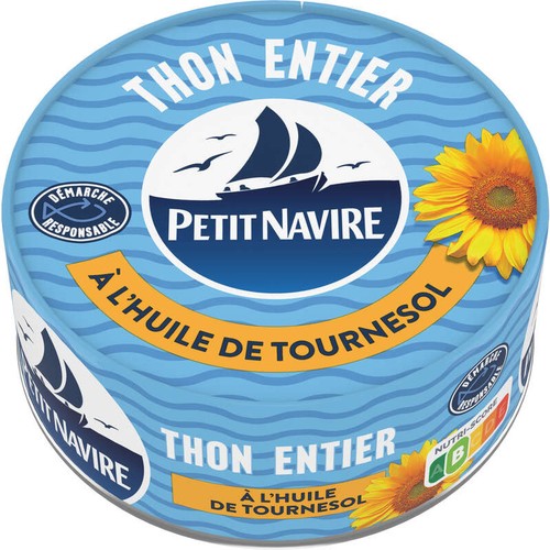 Petit Navire Thon Entier Huile De Tournesol 160g