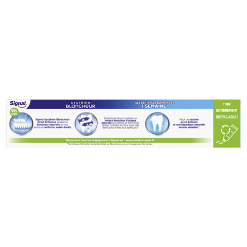 Signal Dentifrice Système Blancheur Éclat Brillance 1 Semaine 75ml