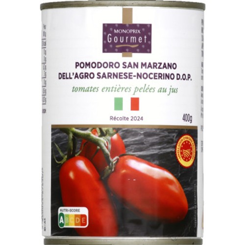 Monoprix Gourmet Tomate pelée Pomodoro S.Marzano dell'Agro Sarnese-Nocerino 260g