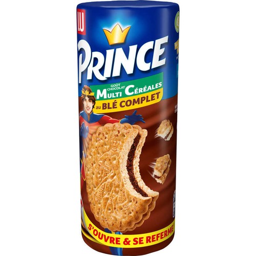 Lu Prince Biscuits Multicéréales fourrés au Chocolat Blé Complet 300g