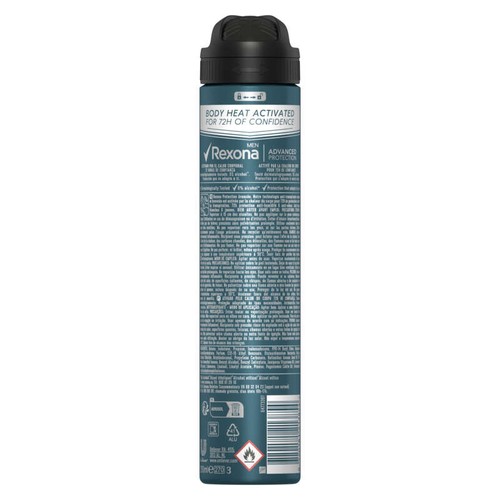 Rexona Men Déodorant Homme Spray Anti-Transpirant 72H Invisible Black & White 200Ml