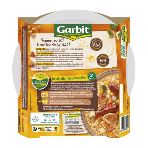 Garbit couscous à la marocaine poulet merguez 285g