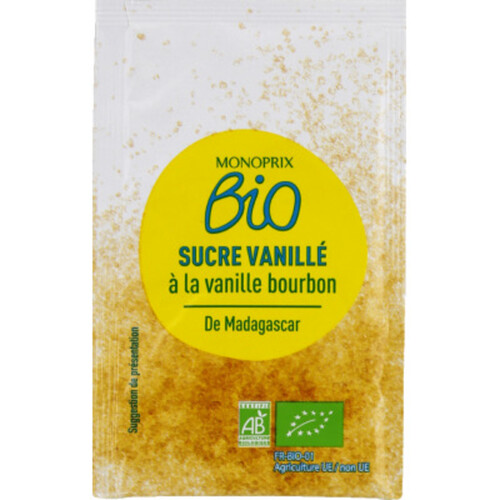 Monoprix Bio Sucre vanillé à la vanille Bourbon de Madagascar 5x7,5g