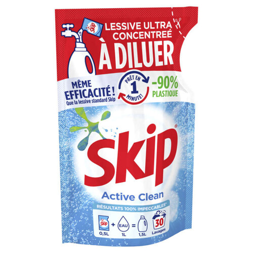 Skip Active Clean Lessive à Diluer 30 Lavages 500ml