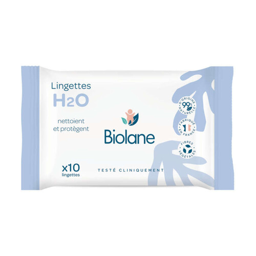 Biolane Lingettes Épaisses H2O Hypoallergéniques X10