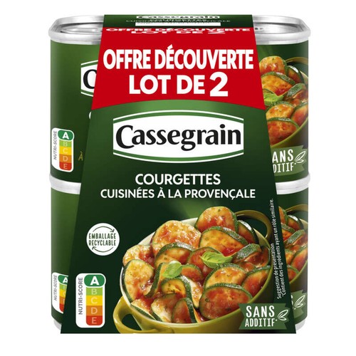 Cassegrain Courgettes cuisinées à la provençale lot de 2x375g