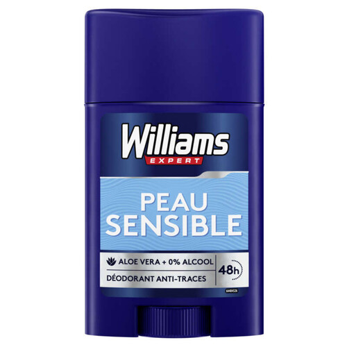 Williams Déodorant Homme Stick Peau Sensible 75ml