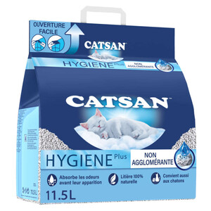 Catsan Hygiene Plus Litière Minérale Pour Chat 11,5L