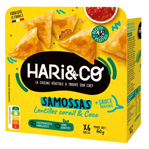 HARI&CO Samossas Lentilles Corail et Coco 140g