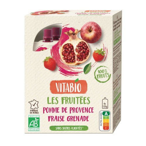 [Par Naturalia] Vitabio Les Fruitées Pomme de Provence Fraise Grenade 4x120g