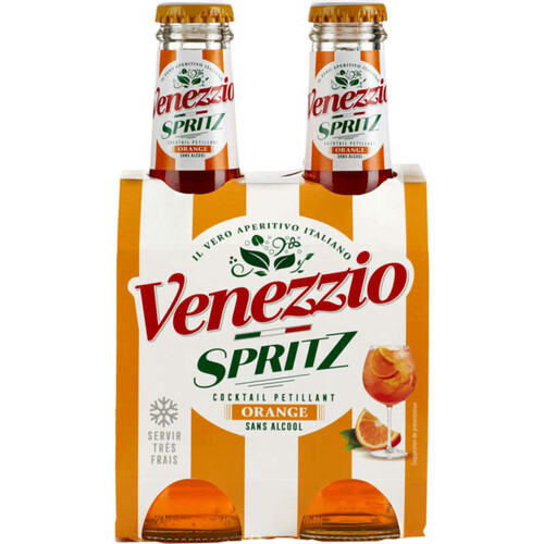 Venezzio Spritz Cocktail Pétillant Orange Sans Alcool 4x20cl