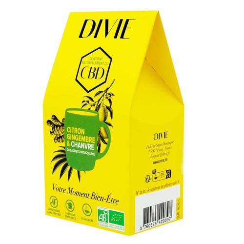 Divie Infusion Citron et Chanvre x20 44g