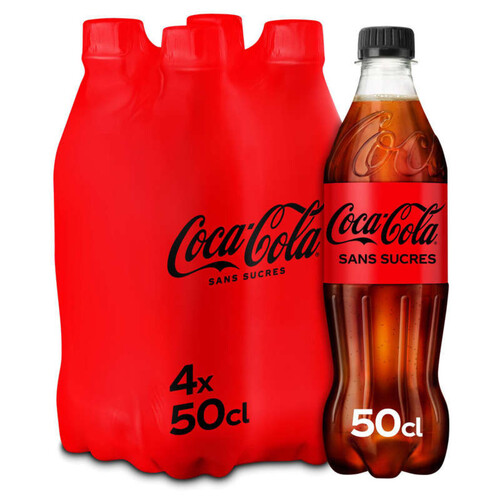 Coca-cola sans sucres bouteilles 4x50cl
