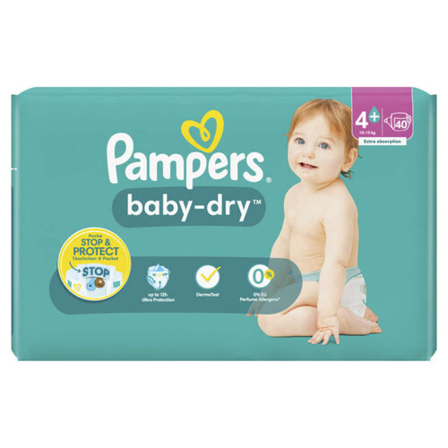 Pampers Baby-Dry Taille 4+ Pack de 40 Couches