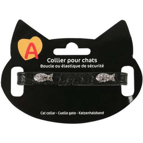 Animalis Collier Fantaisie Poisson pour Chat Noir