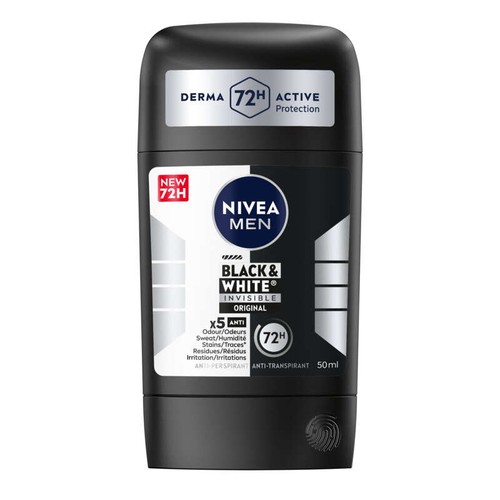 Nivea Men Déodorant Stick Anti-transpirant 72H Black & White 50ml