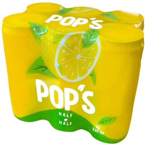 Pop's Half & Half Boisson à l’Extrait de Thé noir  pack de 6x33cl