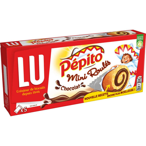 Lu Pepito Mini Roulés Gâteaux fourrés au Chocolat 150g