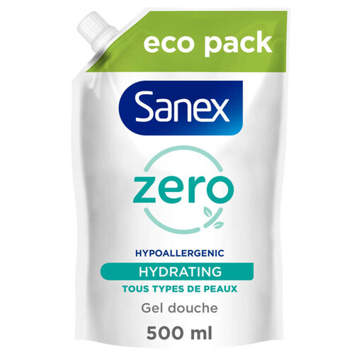 Sanex Recharge Gel Douche Hydratant Zero% Tous Types De Peau 500ml