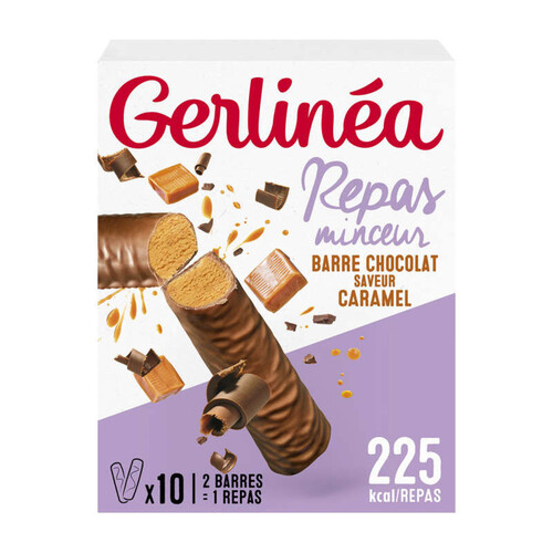 Gerlinéa Barre Chocolat saveur Caramel x10 310g