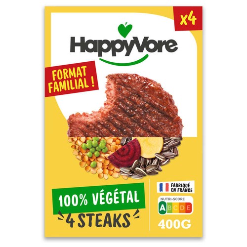 Happyvore Steak Végétal et Gourmand x4 400g
