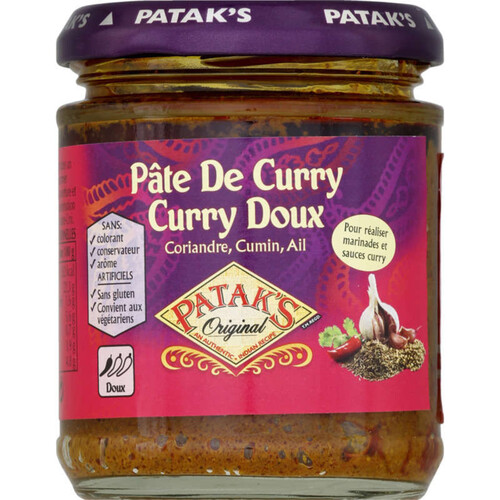 Pataks Pâte de curry doux, coriandre, cumin, ail 165 g