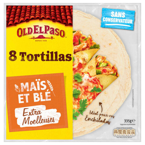 Old El Paso 8 Tortillas de Maïs Souples 335g