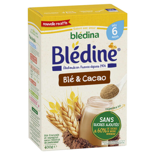 Blédina Préparation À Base de Céréales Instantanées, Cacao, dès 6 Mois 400g