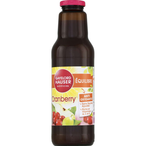 Gayelord Hauser Jus De Cranberry, Anti-Oxydant 75cl