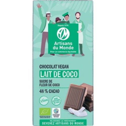 [Par Naturalia] Artisans Du Monde Chocolat Lait De Coco Vegan 100G Bio