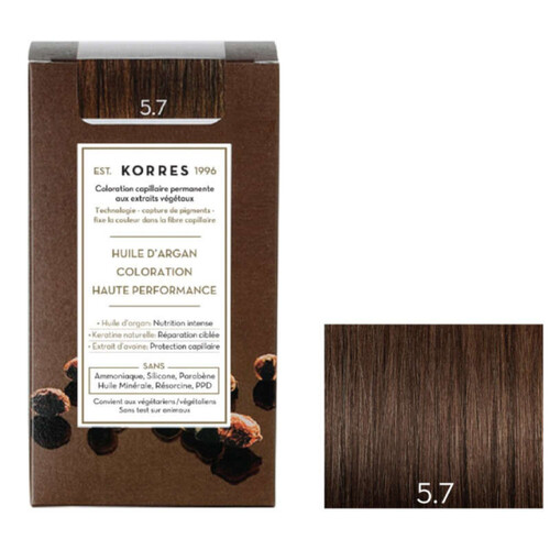 Korres coloration chatain clair marron 5.7