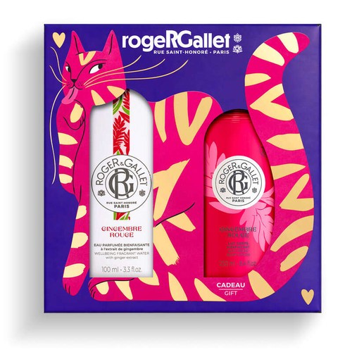 Roger & Gallet Coffret Eau Parfumée Bienfaisante Gingembre Rouge 100ml et son Lait Corps 250ml