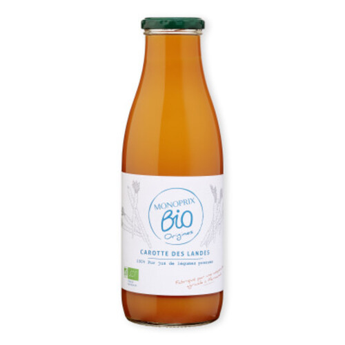 Monoprix Bio Origines Pur jus de carotte la bouteille de 75cl