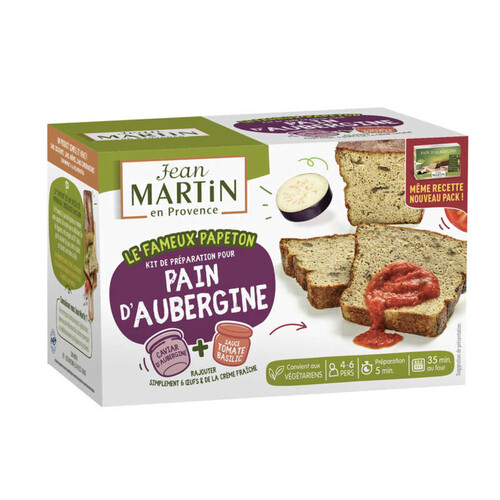 Jean Martin pain d'aubergine et sa sauce tomate au basilic 570g