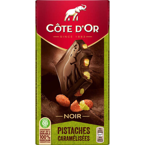 Côte d'Or Tablette Chocolat Noir Pistaches Caramélisées 180g