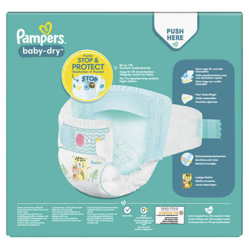 Pampers baby-dry taille 4+, 86 couches, 10kg - 15kg