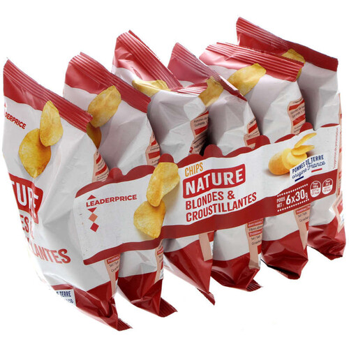 Leader Price Chips Nature 6 x 30g