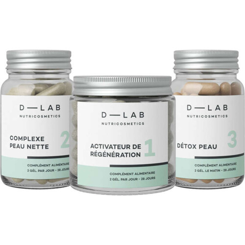 [Para] D-LAB NUTRICOSMETICS - Programme Peau-Parfaite - 28 jours 400g - Peau régénérée, purifiée et matifiée Complément alimentaire