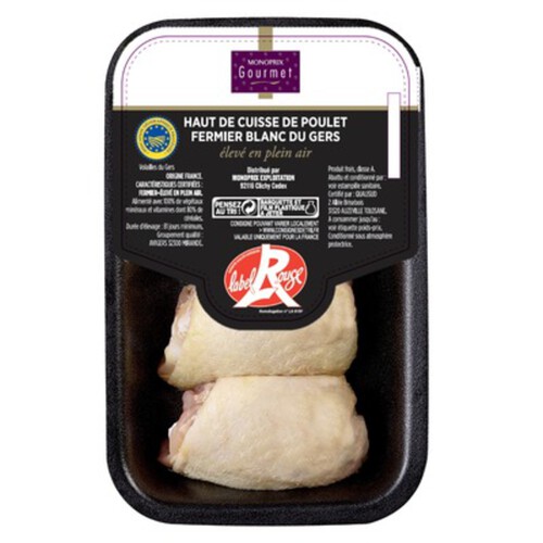 Monoprix Gourmet hauts de cuisse de poulet fermier blanc du gers label rouge x4 pièces 600g