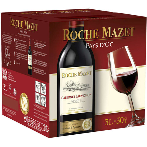 La Roche Mazet Roche Mazet Cabernet Sauvignon Rouge Cub. 3L 3L