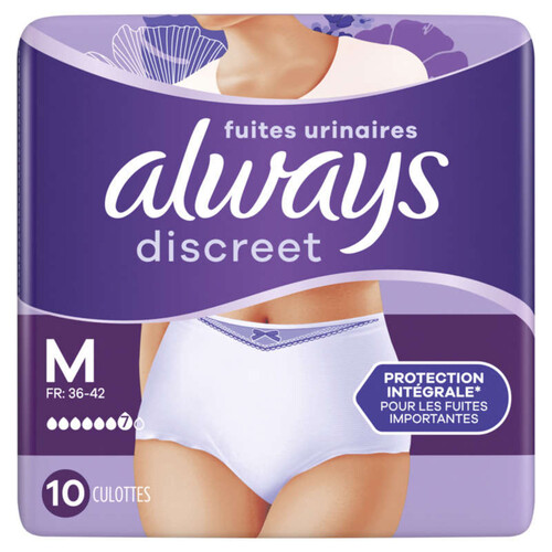 Always Discreet sous-vêtements incontinence plus m x10