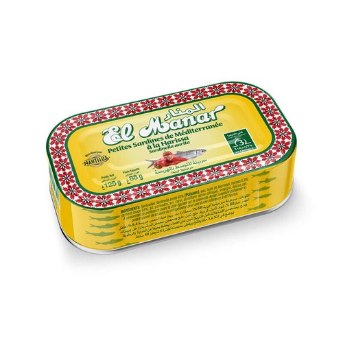 El Manar Petites Sardines de méditerranée à la Harissa 125g