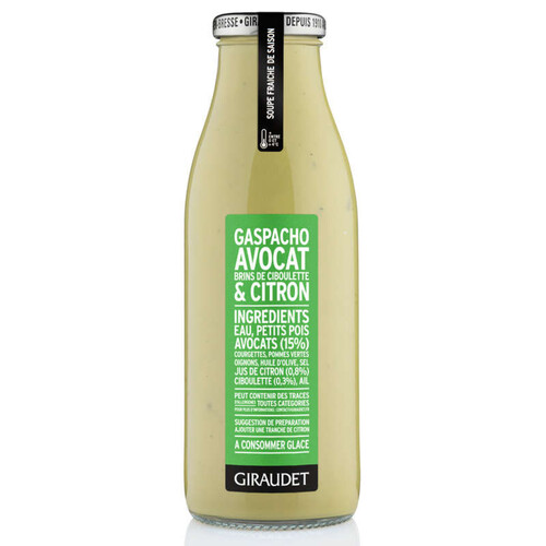 Giraudet soupe gaspacho avocat & citron 500ml